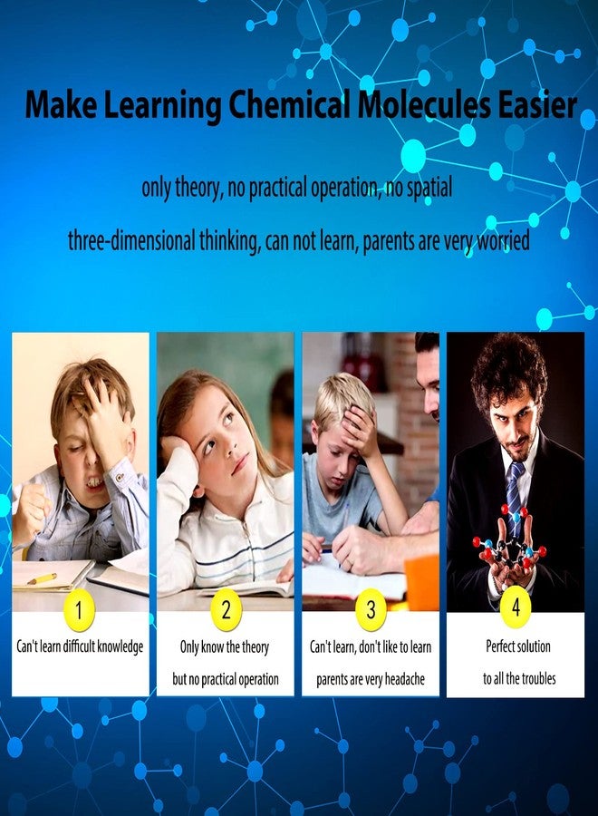 EXBEPE Organic Chemistry Molecular Model Kit 206pc Middle,High School Supplies, Educational Science Set Gift for Student to Learn Structure and Reactions - Image 4